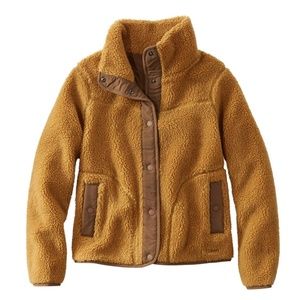 L.L. Bean Antique Gold Women's Bean's Sherpa Fleece Jacket XL